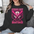 Strike Out Breast Cancer Baseball Ice Cream Drip Unisex Sweatshirt Strike Out Breast Cancer Baseball Ice Cream Drip Unisex Sweatshirt