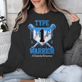 T1D Warrior Baseball Drip Diabetes Awareness Blue Ribbon Unisex Sweatshirt