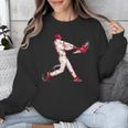 Valentines Day Baseball Batter Silhouette Heart For Men Boys Unisex Sweatshirt