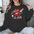 Valentines Day Baseball Dabbing Red Heart Love Boys Unisex Sweatshirt Valentines Day Baseball Dabbing Red Heart Love Boys Unisex Sweatshirt