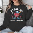 Valentines Day Baseball Stealing Hearts Bases Boys Kids Men Unisex Sweatshirt Valentines Day Baseball Stealing Hearts Bases Boys Kids Men Unisex Sweatshirt