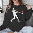 Valentines US Baseball Player Silhouette Heart Unisex Sweatshirt