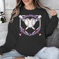 I Wear Purple For Alzheimers Awareness Baseball Heart Ribbon Unisex Sweatshirt I Wear Purple For Alzheimers Awareness Baseball Heart Ribbon Unisex Sweatshirt