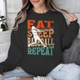 Women's Eat Sleep Baseball Repeat Vintage Player Sport Lover Retro Unisex Sweatshirt Women's Eat Sleep Baseball Repeat Vintage Player Sport Lover Retro Unisex Sweatshirt