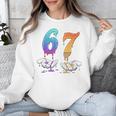 67 Meme Baseball Kids Girls Humor Number 6 7 Unisex Sweatshirt