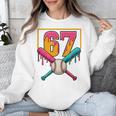 Baseball Ice Cream Drip Number 67 Player 67th Birthday Premium Tri-Blend Unisex Sweatshirt Baseball Ice Cream Drip Number 67 Player 67th Birthday Premium Tri-Blend Unisex Sweatshirt