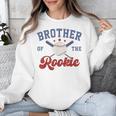 Brother Of Rookie 1st Birthday Baseball Boy Family Matching Unisex Sweatshirt
