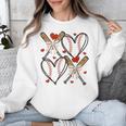 Coquette Bow XOXO Baseball Lover Heart Valentine Game Day Unisex Sweatshirt