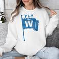Fly The W Chicago Baseball Winning Flag Distressed Premium Tri-Blend Unisex Sweatshirt Fly The W Chicago Baseball Winning Flag Distressed Premium Tri-Blend Unisex Sweatshirt