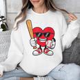 Heart Playing Baseball Valentines Day Unisex Sweatshirt Heart Playing Baseball Valentines Day Unisex Sweatshirt