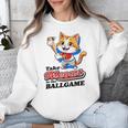 Take Meowt To The Ball Game Tee Slugger Cat Baseball Unisex Sweatshirt