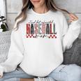 Retro Checkered Tired But Caffeinated Baseball Mom Leopard Unisex Sweatshirt