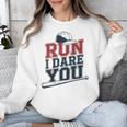 Run I Dare You Baseball Catcher Player Fan Unisex Sweatshirt Run I Dare You Baseball Catcher Player Fan Unisex Sweatshirt