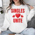 Singles Unite Valentines Day Humor For Singles Raglan Baseball Tee Unisex Sweatshirt