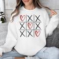 Tic Tac Toe Love Hearts Romantic Valentine Raglan Baseball Tee Unisex Sweatshirt