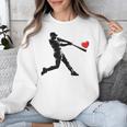 Valentines Day Baseball Batter Silhouette Heart Men Boys Kid Unisex Sweatshirt Valentines Day Baseball Batter Silhouette Heart Men Boys Kid Unisex Sweatshirt