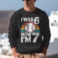 I Was 6 Now Im 7 Baseball Birthday Age 7 Unisex Sweatshirt