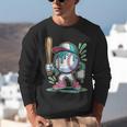 Baseball Character Cartoon Batter Drip Style Women Men Unisex Sweatshirt Baseball Character Cartoon Batter Drip Style Women Men Unisex Sweatshirt
