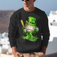 Baseball Player Ice Cream Drip Shamrocks St Patrick's Day Unisex Sweatshirt