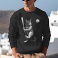 Cute Kitten Playing Baseball Hitter Bat Cool Baseball Cat Unisex Sweatshirt Cute Kitten Playing Baseball Hitter Bat Cool Baseball Cat Unisex Sweatshirt
