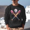 Dripping Pink Baseball Crossed Bats Summer Unisex Sweatshirt Dripping Pink Baseball Crossed Bats Summer Unisex Sweatshirt