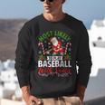 Most Likely To Play Baseball With Santa Christmas Pajamas Unisex Sweatshirt