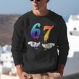Six Seven Ice Cream Drip Cool Meme 67 Number Baseball Unisex Sweatshirt