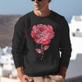 Sporty Rose Graphic With Baseball And Rugby Ball Petals Unisex Sweatshirt