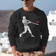 Valentines US Baseball Player Silhouette Heart Unisex Sweatshirt