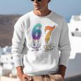 67 Meme Baseball Kids Girls Humor Number 6 7 Unisex Sweatshirt