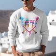Baseball Drip I Was 6 Now I'm 7 67 Meme 7th Birthday Unisex Sweatshirt