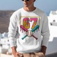 Baseball Ice Cream Drip Number 67 Player 67th Birthday Premium Tri-Blend Unisex Sweatshirt Baseball Ice Cream Drip Number 67 Player 67th Birthday Premium Tri-Blend Unisex Sweatshirt