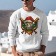 Baseball Xmas Christmas Baseball Ice Cream Drip Boys Unisex Sweatshirt