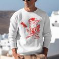 Drippy Baseball Mascot Valentine Heart Glasses Cartoon Unisex Sweatshirt Drippy Baseball Mascot Valentine Heart Glasses Cartoon Unisex Sweatshirt