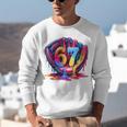 Gen Alpha Slang Ice Cream Drip Six Seven 67 Baseball Catcher Unisex Sweatshirt