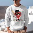 Heart Playing Baseball Valentine Baseball Unisex Sweatshirt Heart Playing Baseball Valentine Baseball Unisex Sweatshirt