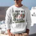 Kids I Just Hit 100 Days Boys 100 Days Of School Baseball Kids Unisex Sweatshirt