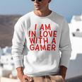 I Am In Love With A Gamer Cute Valentines Day Gamer Couple Raglan Baseball Tee Unisex Sweatshirt
