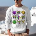 Mardi Gras Baseball Coquette Bow Fat Tuesday Parade Girls Unisex Sweatshirt Mardi Gras Baseball Coquette Bow Fat Tuesday Parade Girls Unisex Sweatshirt