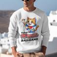 Take Meowt To The Ball Game Tee Slugger Cat Baseball Unisex Sweatshirt