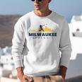 Milwaukee Baseball Minimalist City Skyline Baseball Lover Unisex Sweatshirt Milwaukee Baseball Minimalist City Skyline Baseball Lover Unisex Sweatshirt