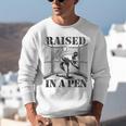 Raised In a Pen Baseball Pitcher Saying Bullpen Unisex Sweatshirt Raised In a Pen Baseball Pitcher Saying Bullpen Unisex Sweatshirt