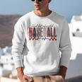 Retro Checkered Tired But Caffeinated Baseball Mom Leopard Unisex Sweatshirt