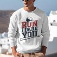 Run I Dare You Baseball Catcher Player Fan Unisex Sweatshirt Run I Dare You Baseball Catcher Player Fan Unisex Sweatshirt