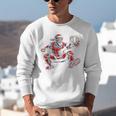 Santa Playing Baseball Catcher Merry Christmas Sport Player Unisex Sweatshirt Santa Playing Baseball Catcher Merry Christmas Sport Player Unisex Sweatshirt
