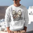 Wildcats Baseball Leopard Print Coquette Bow Mascot Game Day Unisex Sweatshirt