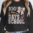 100 Days Of School Baseball 100th Day Of School Coquette Bow Unisex Sweatshirt