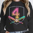4th Birthday Baseball Bat Ice-Cream Drip 4yrs Old Boys Girls Unisex Sweatshirt
