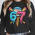 67 Baseball Ice Cream Drip Player Unisex Sweatshirt