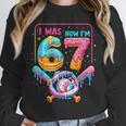 7th Birthday Boys I Was 6 Now I'm 7 Baseball Ice Cream Drip Unisex Sweatshirt